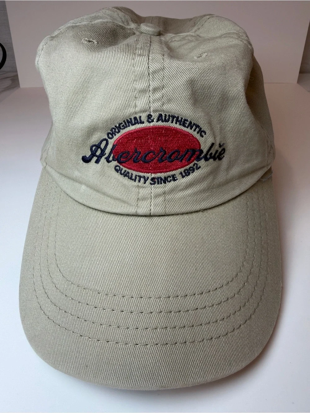 Vintage Abercrombie & Fitch A&F Hat Made USA Leather Strapback Cotton